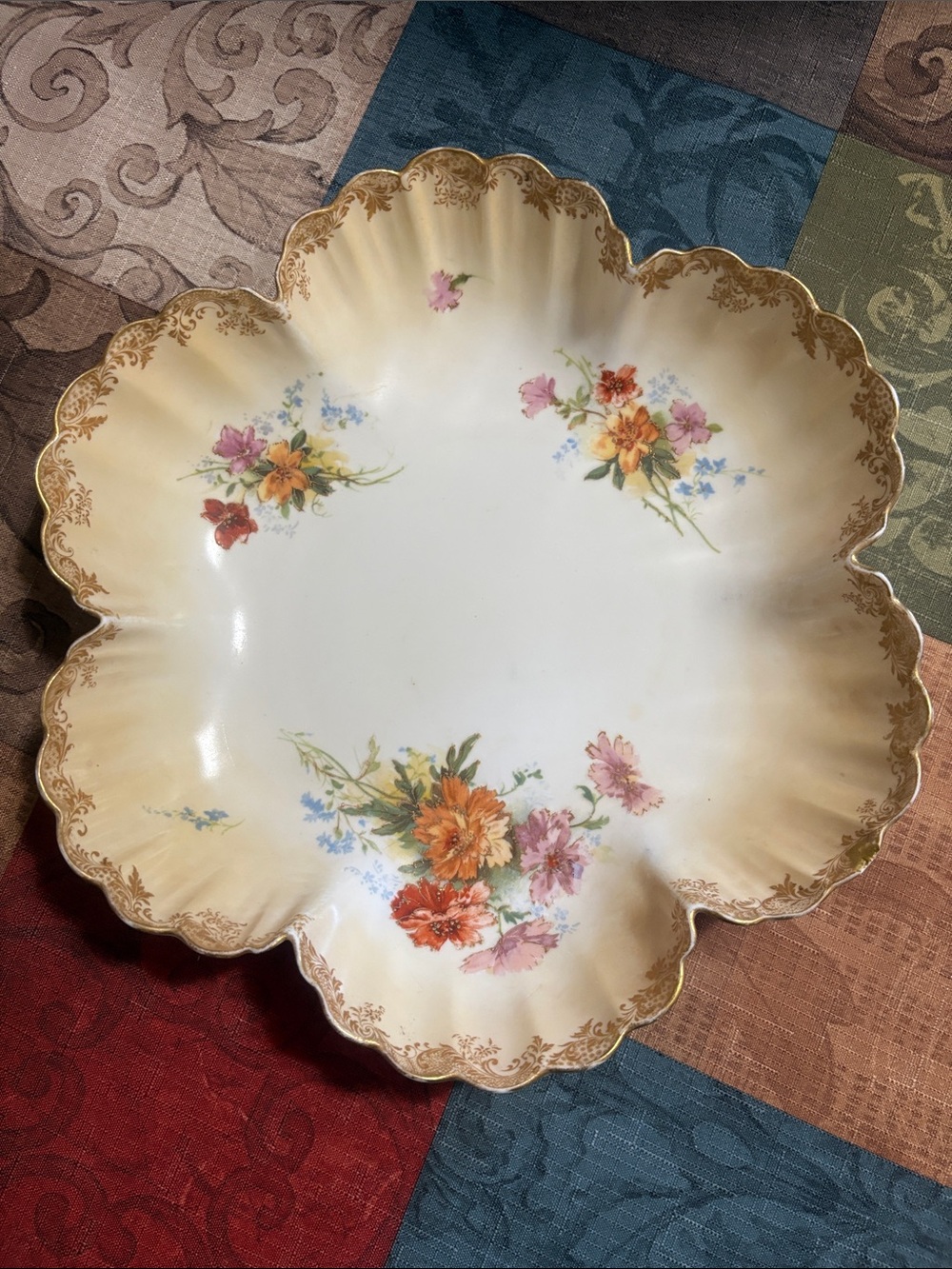 🇬🇧Antique Royal Doulton, Burslem Scalloped Bowl, Circa 1891-1901